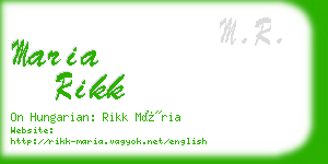 maria rikk business card